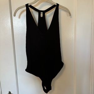 Free People Ribbed Racerback Body Suit, size L; great condition